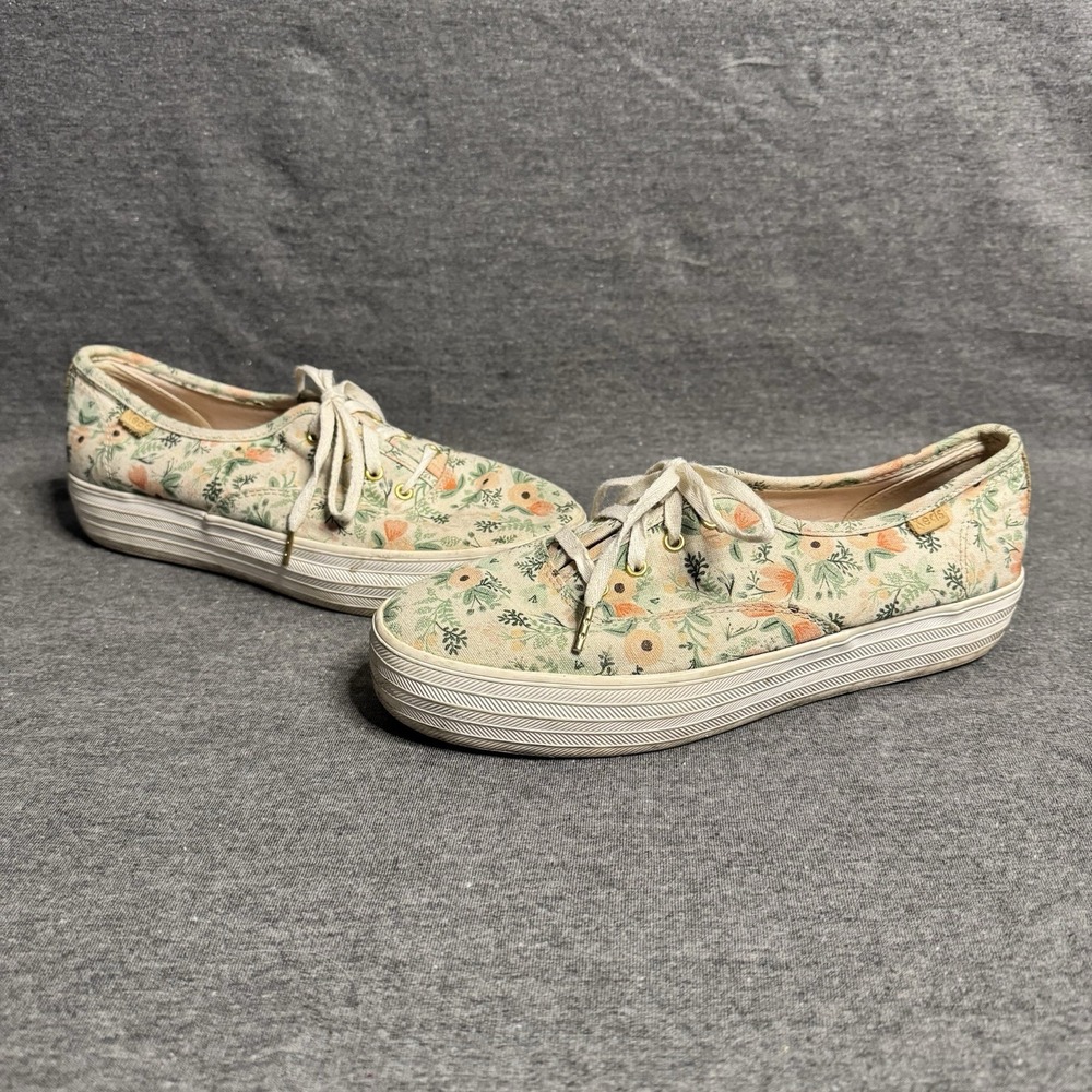 Keds x Rifle Paper Co Triple Decker Floral Platforms Sneakers Shoes Boho Sz 7.5